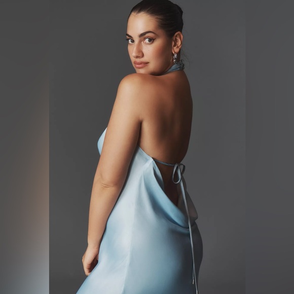 Anthropologie Conditions Apply Reidun Halter Cowl-Neck Midi Dress - Picture 5 of 14